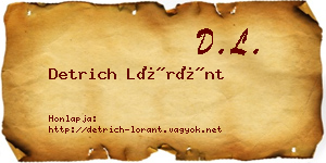 Detrich Lóránt névjegykártya
