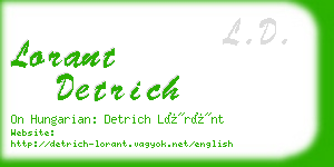 lorant detrich business card